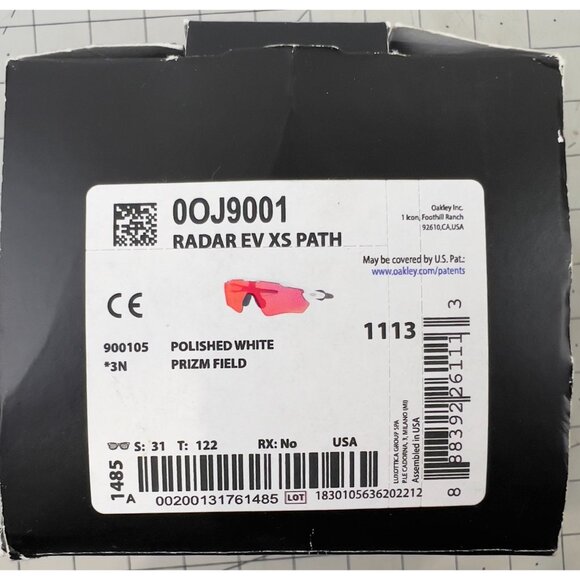 Oakley Youth Radar EV XS Path Sunglasses in White/Prizm Field - Picture 3 of 11